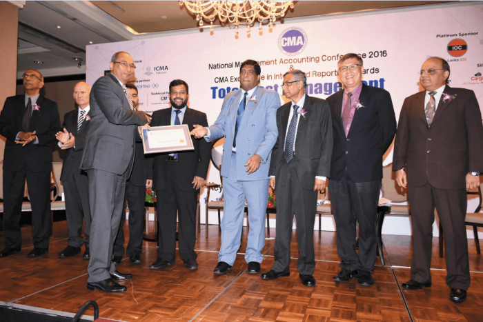 Certificate of Merit Awarded by CMA Sri Lanka for the Excellence in integrated Reporting Award-2016